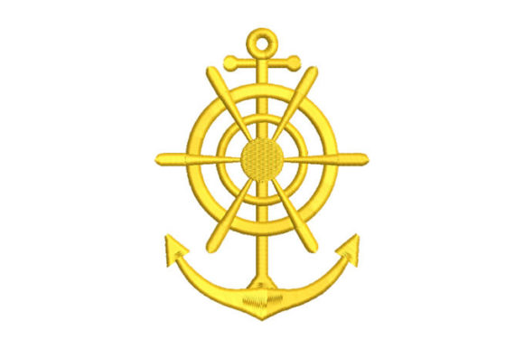 Anchor with Rudder Gold