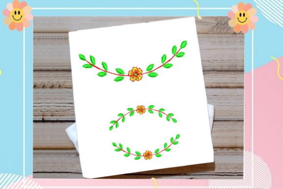Flower Leaf Crown Embroidery Design