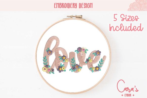 Flowery Love Embroidery Design