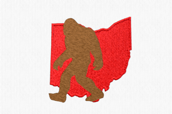 Ohio Bigfoot Embroidery Design