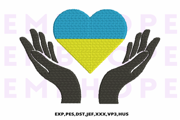 Pray for Ukraine Embroidery Design